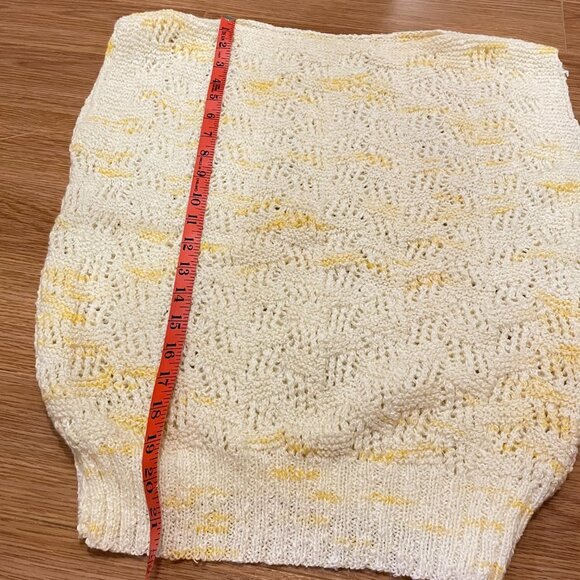 Vintage Handmade Popcorn Sweater Vest - Cream - Picture 13 of 14